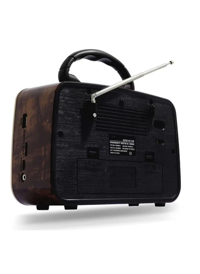 Portable radio FM - AM - SW Gold/Brown/Black Bluetooth Portable Audio TF Card USB Flash disk Aux playback - Image 5